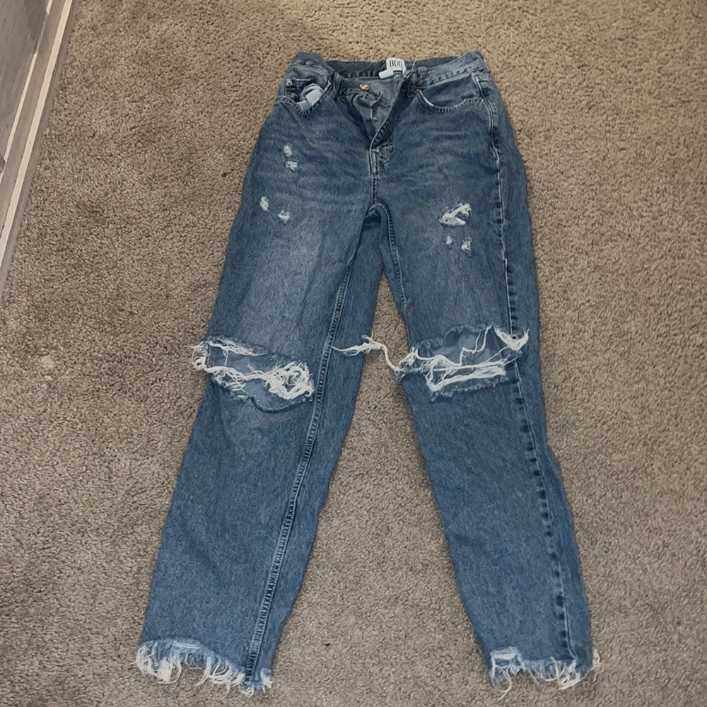 BDG high rise baggy jeans with rips